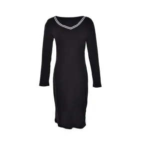 Women Clothing Sexy Bodycon Sweater Dresses Midi Dresses V-Neck Long Sleeve Knitted Skinny Pencil Dress SM6