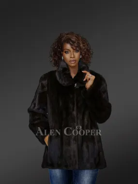 Womens Mid Length Mink Coat