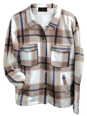 Womens Thick Shirt Jacket Check Shaket, UK Sizes 8 to 16