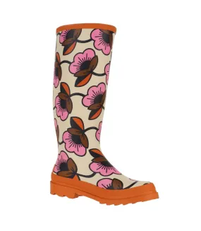 Womens/ladies orla kiely hi ii floral wellington boots fuchsia/orange Regatta