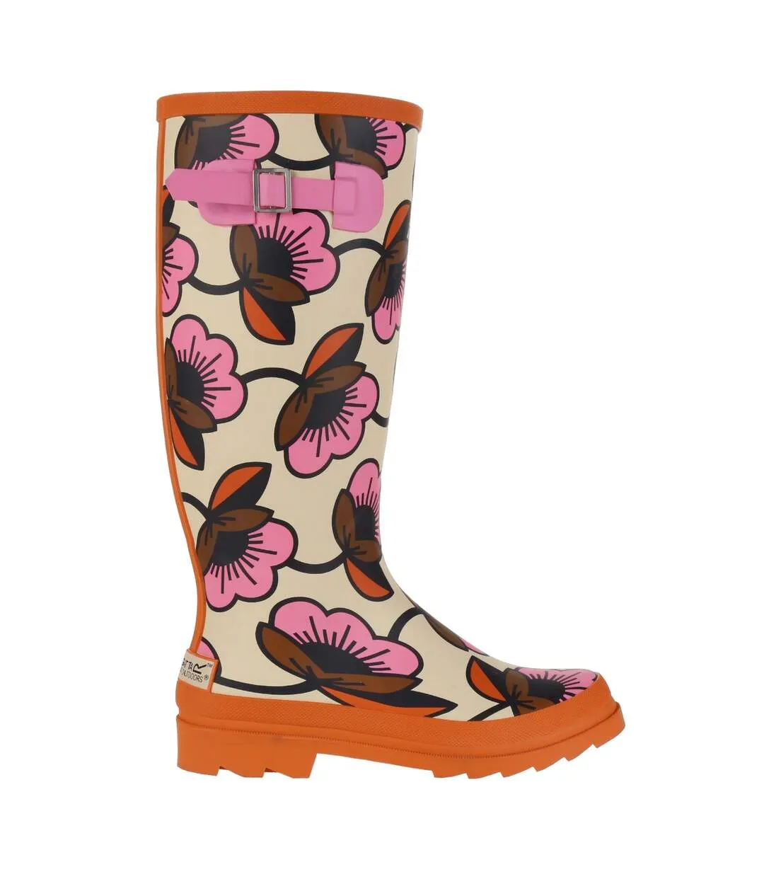 Womens/ladies orla kiely hi ii floral wellington boots fuchsia/orange Regatta