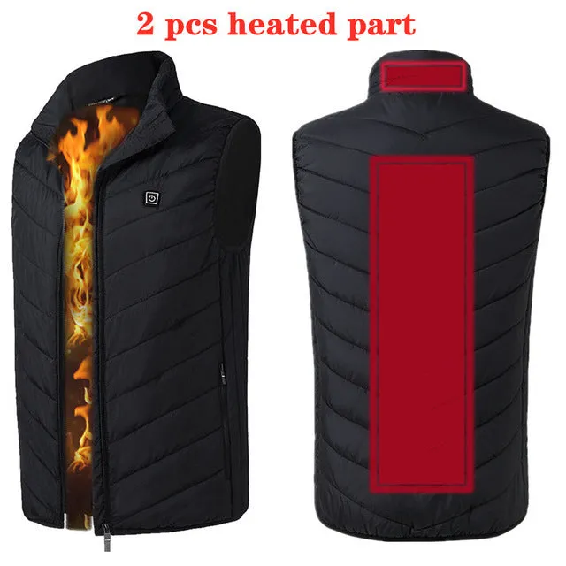 Xituodai 9 Areas Heated Vest Jacket USB Men Winter Electrical Heated Sleevless Jacket Outdoor Fishing Hunting Vest