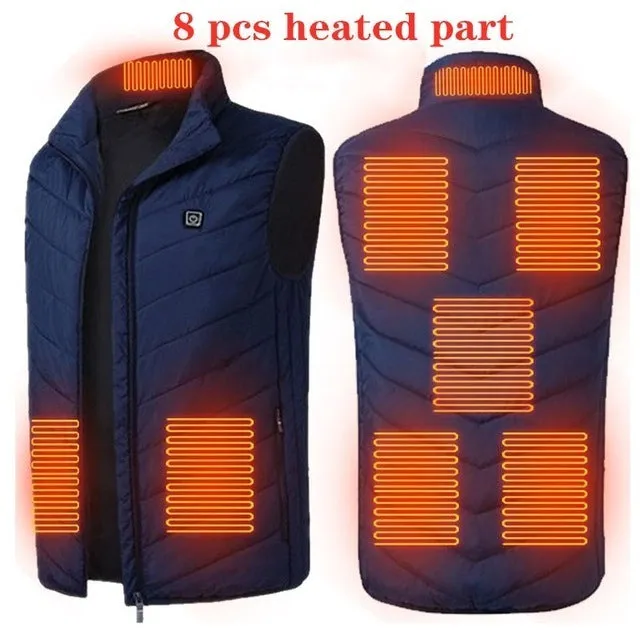 Xituodai 9 Areas Heated Vest Jacket USB Men Winter Electrical Heated Sleevless Jacket Outdoor Fishing Hunting Vest