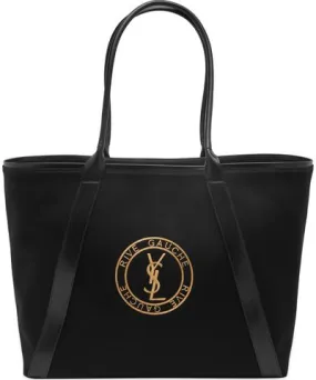 Yves Saint Laurent Men's Cabas Tote Bag Black & Beige